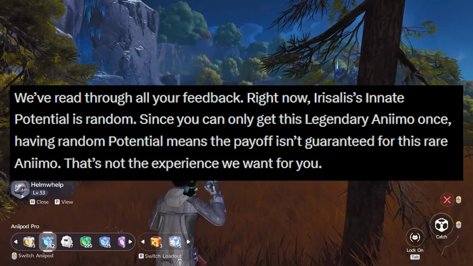 Aniimo Dev Feedback answer 3: Irisalis’s Innate Potential is random today, and since the Legendary can only be obtained once the payoff is not guaranteed