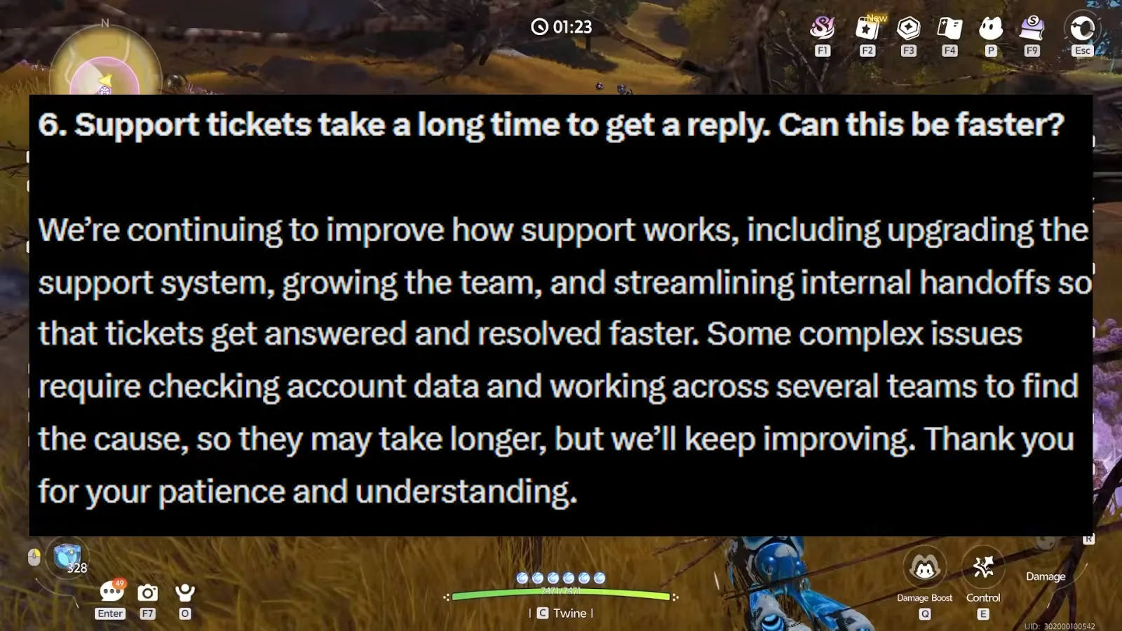 Aniimo Dev Feedback answer 6 on slow support tickets: upgrading the support system, growing the team and streamlining internal handoffs