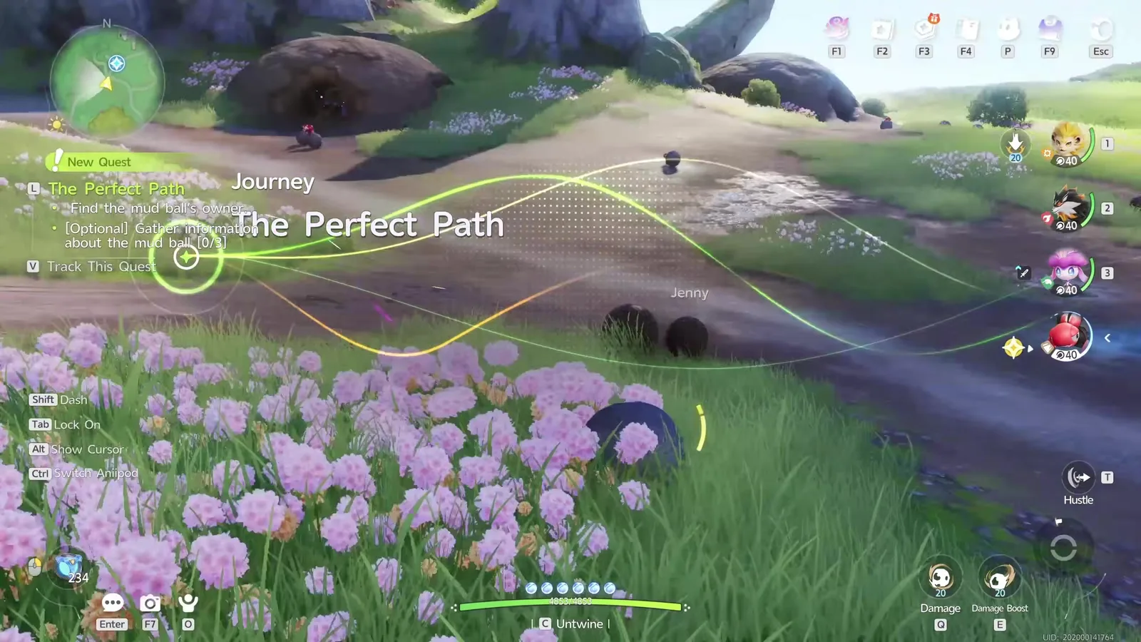 A new Journey quest called The Perfect Path appearing in the Aniimo world, with the objectives Find the mud ball’s owner and an optional Gather information about the mud ball at 0 of 3