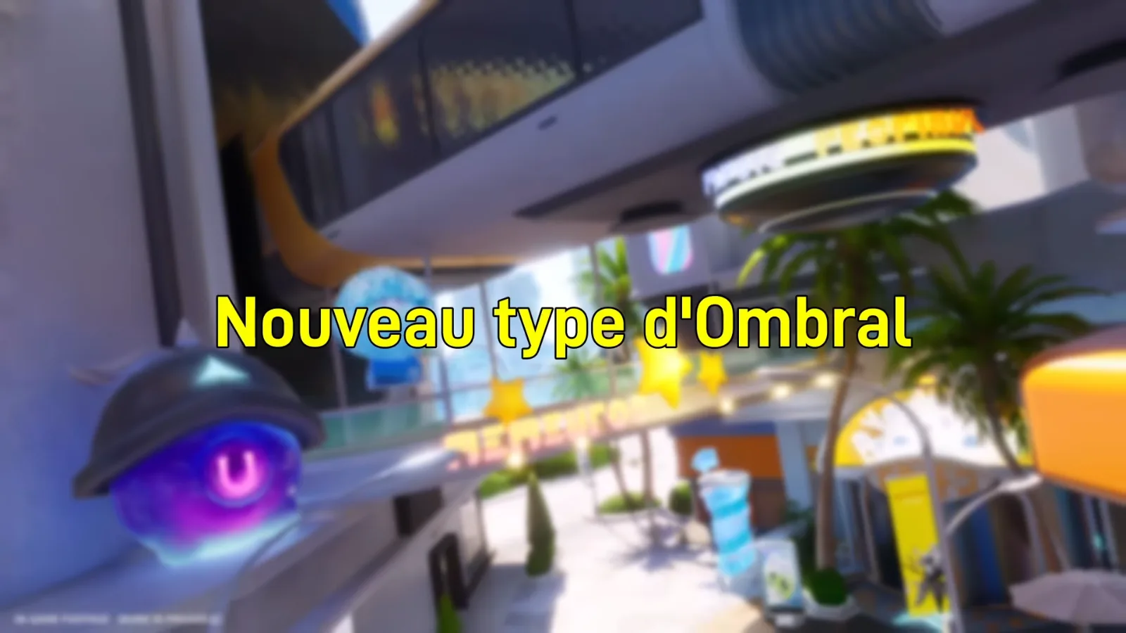 Aniimo official footage under Nia’s caption Nouveau type d’Ombral, a dark Aniimo with a glowing purple eye on a sunny city plaza