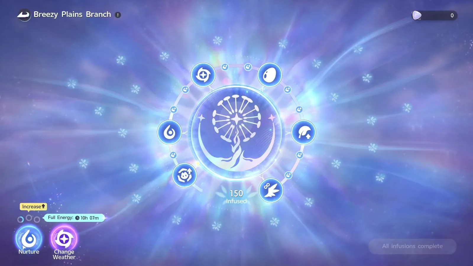 Aniimo Breezy Plains Branch with 150 Lumin Amber infused, Nurture and Change Weather buttons and a Full Energy timer of 10h 07m